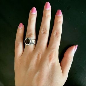 Smoky Quartz + Sterling Silver 3 Ring Set, Silpada, Size 6